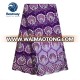 Newest design african Purple tulle lace fabric 3d flower embroidery lace with stones FL1716B