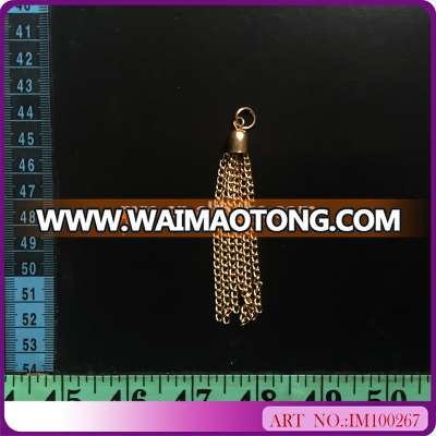 IM100267 Custom made plated hand made metal tassels charms for bags