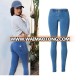 Butt Lift Push Up pants ladies 100% cotton knitted jeans xxx bf photo spandex slim fit stretch skinny blue denim jeans women