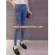 Fashion skinny denim jeans with mesh fabric for Women