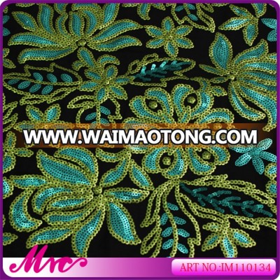 african lace 100% polyester flannelette customized high quality embroidery and sequin lace fabric